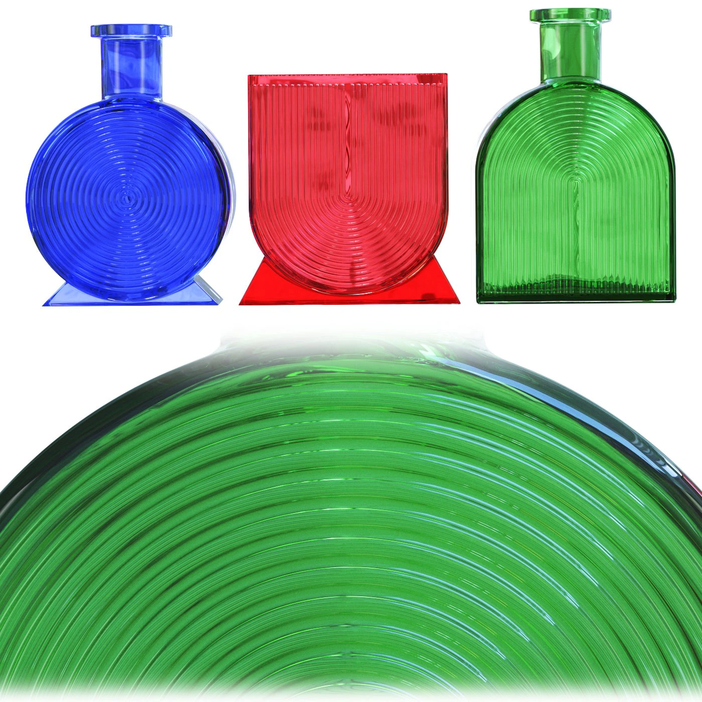 Glass vases 3D Model .c4d .max .obj .3ds .fbx .stl .blend 