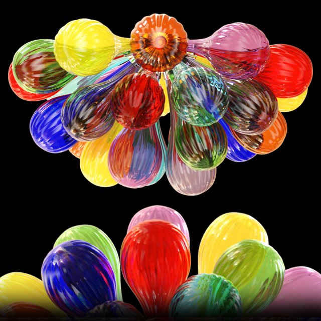 Ceiling lamp Bubble 3D Model .c4d .max .obj .3ds .fbx .stl .blend 