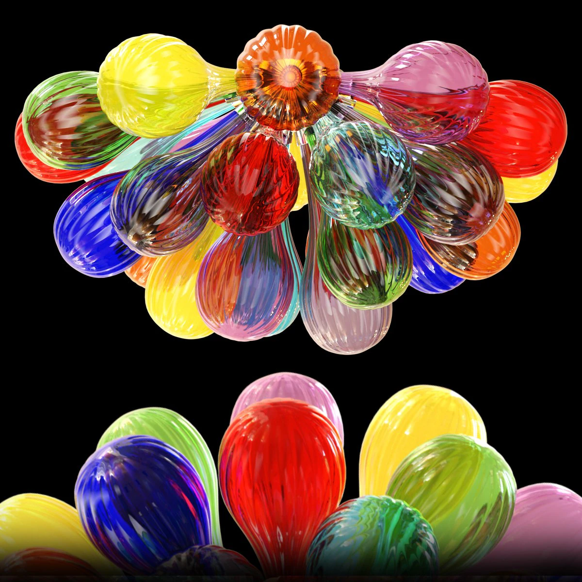 Ceiling lamp Bubble 3D Model .c4d .max .obj .3ds .fbx .stl .blend 