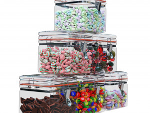 Candies in glass jars 3D Модель
