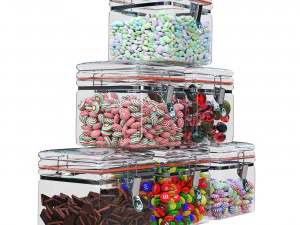 Candies in glass jars 3D Model