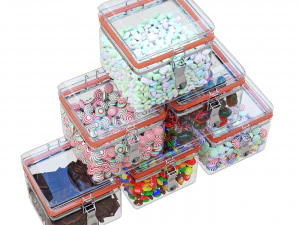 Candies in glass jars 3D Model