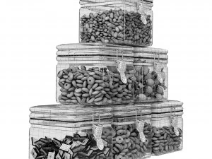 Candies in glass jars 3D Model