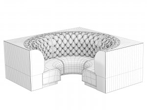 Modular Sofa Capitone bar 3D Model