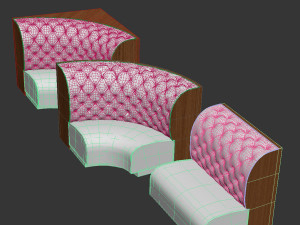 Modular Sofa Capitone bar 3D Model