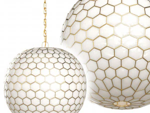 Lampada a sospensione Capiz Honeycomb Modello 3D