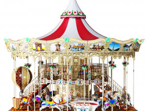 Carousel 2 levels Paris Model 3D