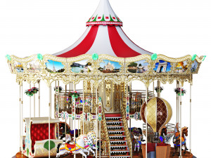 Carousel 2 levels Paris Model 3D