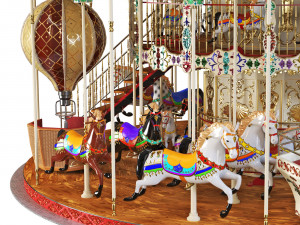 Carousel 2 levels Paris Model 3D