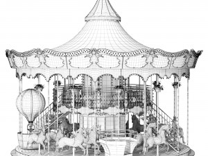 Carousel 2 levels Paris Model 3D