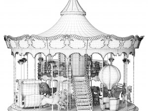 Carousel 2 levels Paris Model 3D