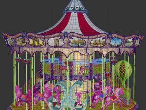 Carousel 2 levels Paris Model 3D