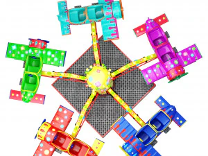 Childrens carousel Planes 3D Model
