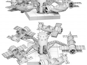 Childrens carousel Planes Modèle 3D