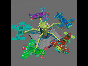 Childrens carousel Planes Modèle 3D