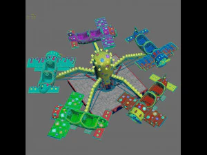 Childrens carousel Planes 3D Model