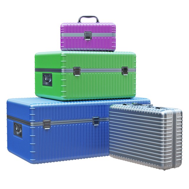 Suitcases 3D Modell .c4d .max .obj .3ds .fbx .stl .blend 