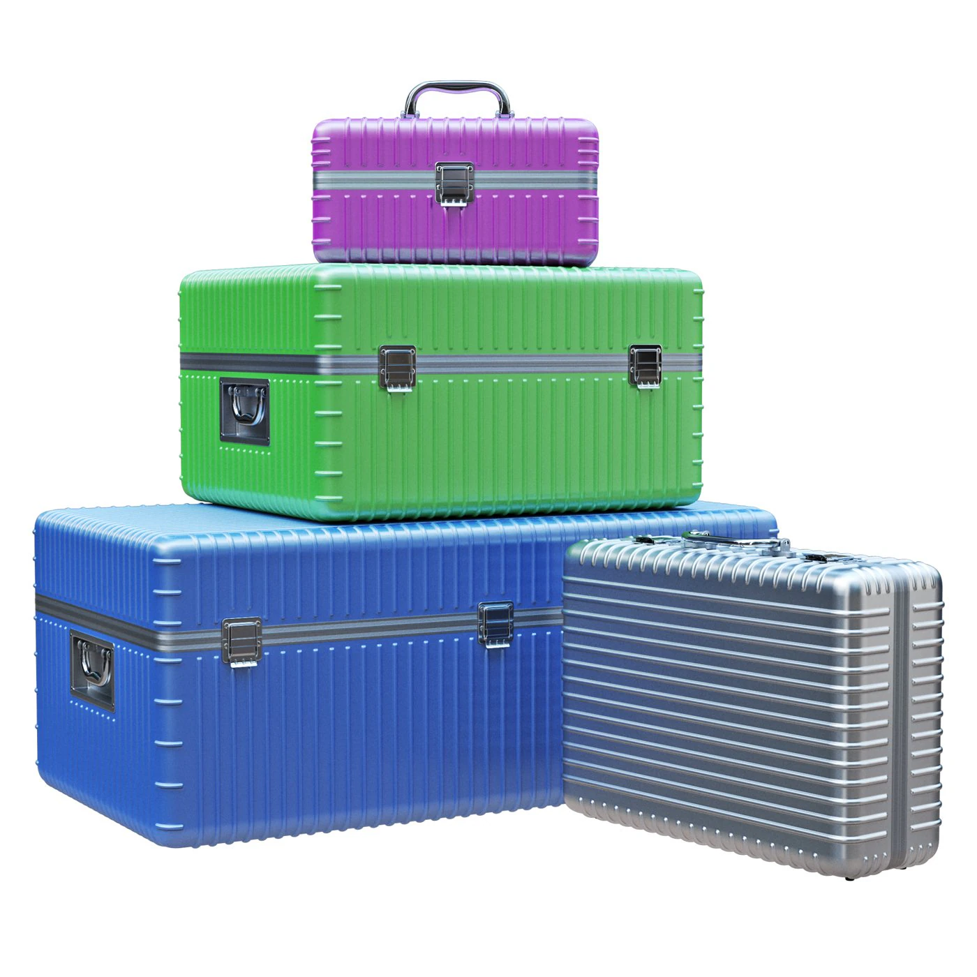Suitcases 3D Model .c4d .max .obj .3ds .fbx .stl .blend 