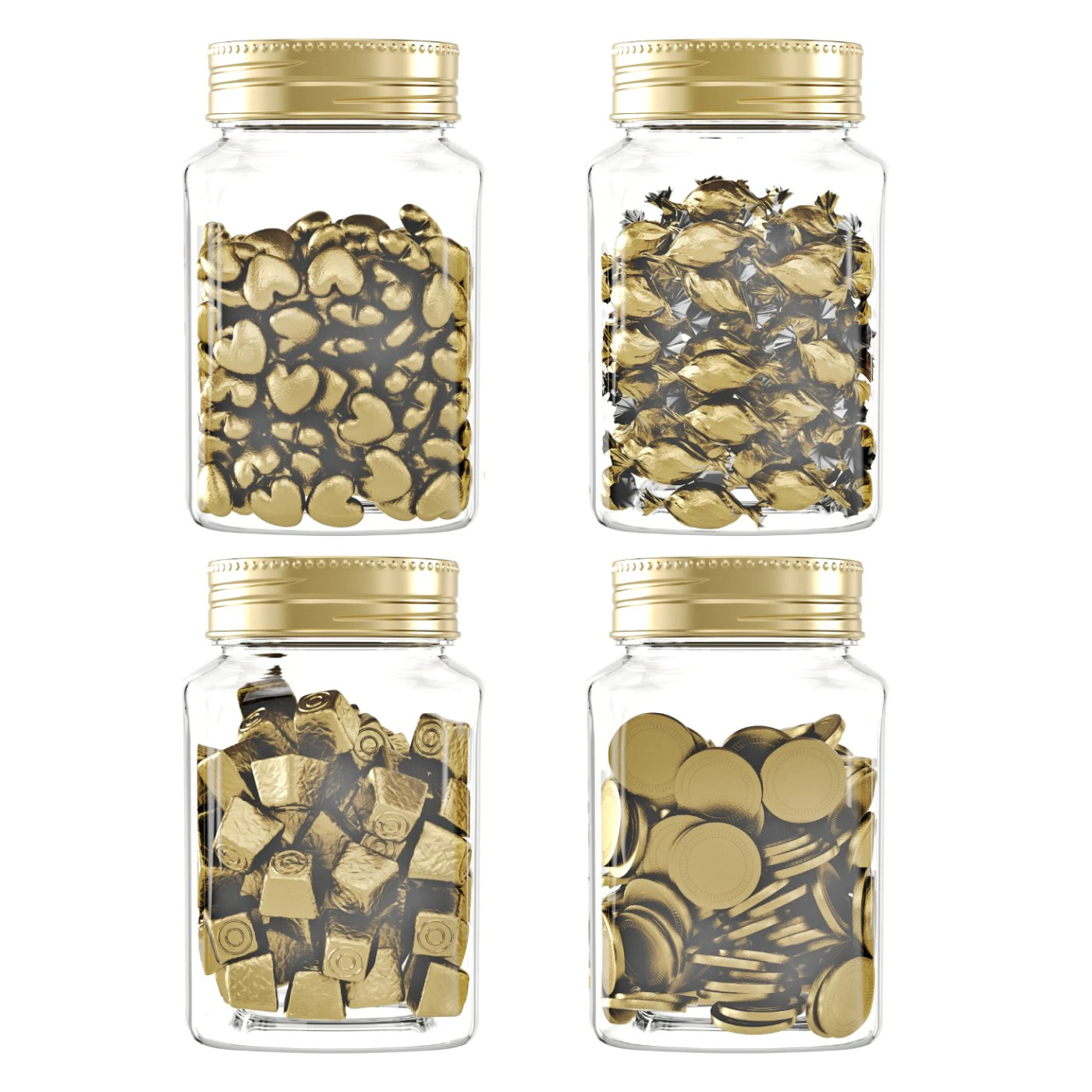 Chocolates in a jar 3D Model .c4d .max .obj .3ds .fbx .stl .blend 