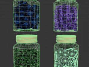Chocolates in a jar 3D Model