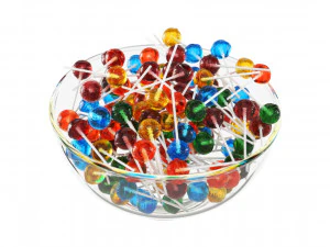 Glass bowl with lollipops 3D Model