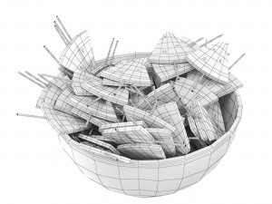 Glass bowl with lollipops 3D Model