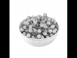 Glass bowl with lollipops 3D Model