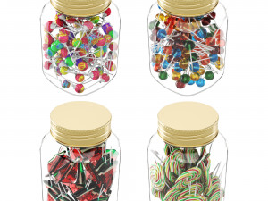 Lollipops in a glass jar 3D Модель