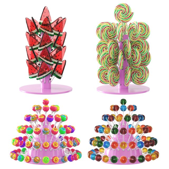 Lollipops on a stand 3D 모델 .c4d .max .obj .3ds .fbx .stl .blend 