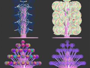 Lollipops on a stand 3D 모델