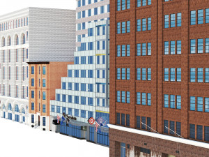 Facade of City Point Brooklyn New York buildings 3D Model