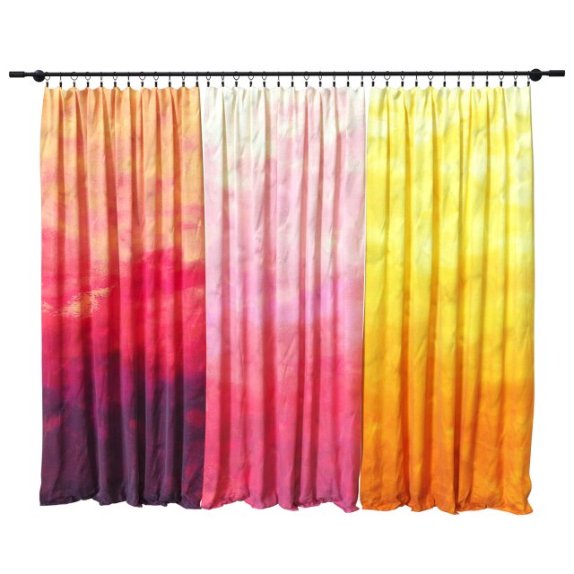 Curtains on a metal cornice 3D Model .c4d .max .obj .3ds .fbx .stl .blend 