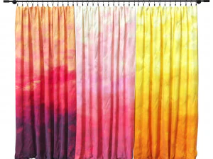 Шторы на металлическом карнизе 3D Модель