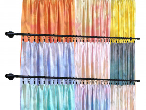 Curtains on a metal cornice 3D Model