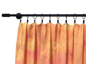 Curtains on a metal cornice 3D Model