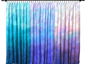 Curtains on a metal cornice 3D Model