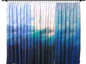 Curtains on a metal cornice 3D Model