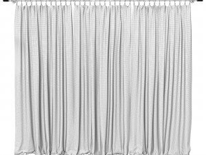 Curtains on a metal cornice 3D Model