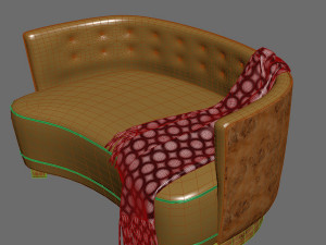 Sofa Curved 3D 모델