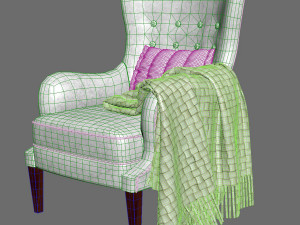 Armchair Danish Lounge 3D Model