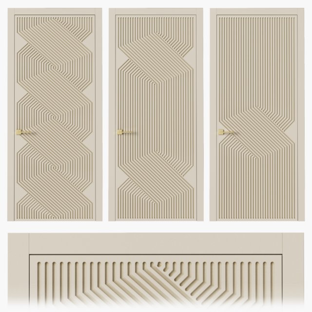 Interior doors milled 4 3D Model .c4d .max .obj .3ds .fbx .stl .blend 