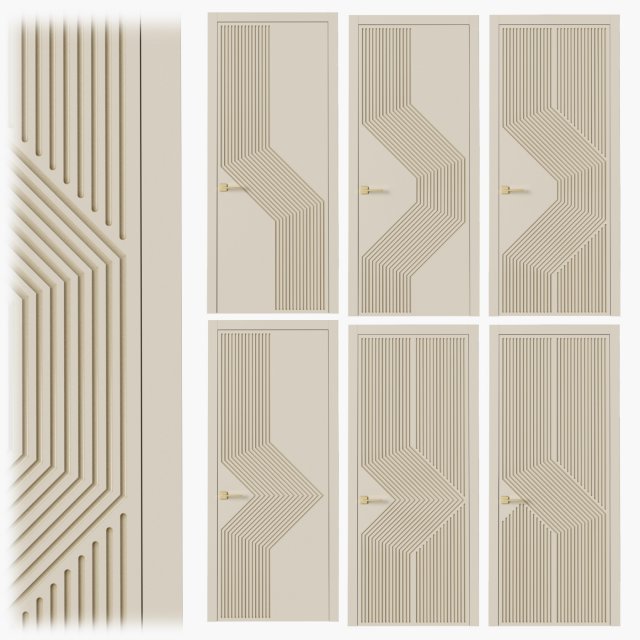 Interior doors milled 5 Modello 3D .c4d .max .obj .3ds .fbx .stl .blend 