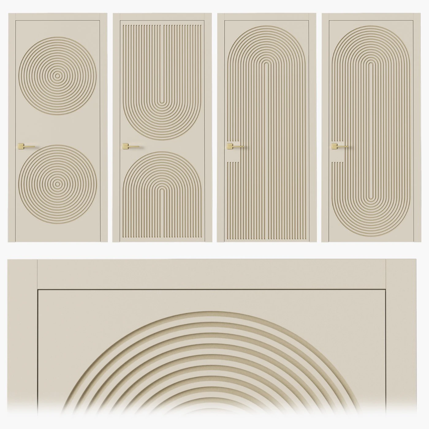 Interior doors milled 8 3D Model .c4d .max .obj .3ds .fbx .stl .blend