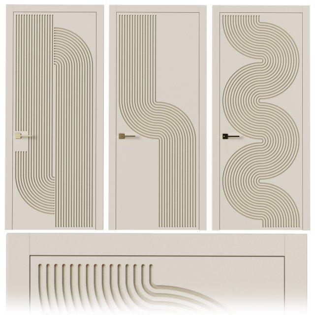 Interior doors milled 9 Modello 3D .c4d .max .obj .3ds .fbx .stl .blend 