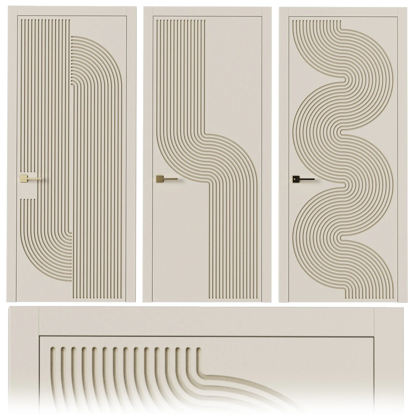 Interior doors milled 9 3D Model .c4d .max .obj .3ds .fbx .stl .blend 