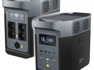 EcoFlow DELTA 2 charging station and battery Model 3D