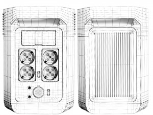 EcoFlow DELTA 2 charging station and battery 3D Model