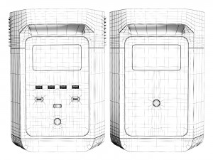 EcoFlow DELTA 2 charging station and battery 3D Model
