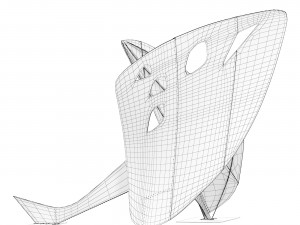 Sculpture flying dragon Modello 3D