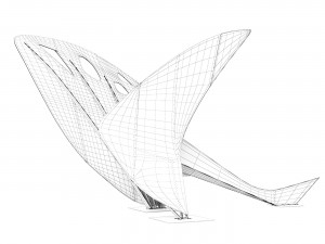Sculpture flying dragon Modello 3D